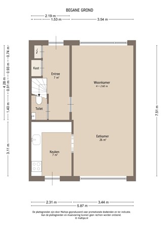 Floorplan - Tuin 3, 4211 BX Spijk Gem Lingewaal